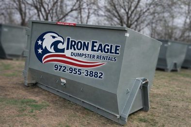 Iron Eagle Dumpster Rentals dumpster delivered to a home renovation site